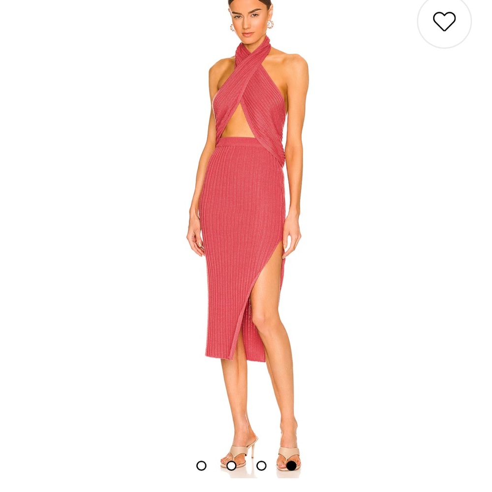 Camila Coelho XS Pink Halter Dress Set